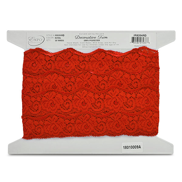 Samantha 1 1/2"  Stretch Raschel Lace Trim (Sold by the Yard)