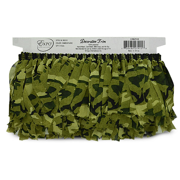 5 Yards of Kirk 4" Camouflage Fatigue Fringe Trim