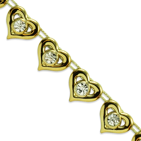 Kandi 1/2" Sparkle Heart Rhinestone Trim (Sold by the Yard)