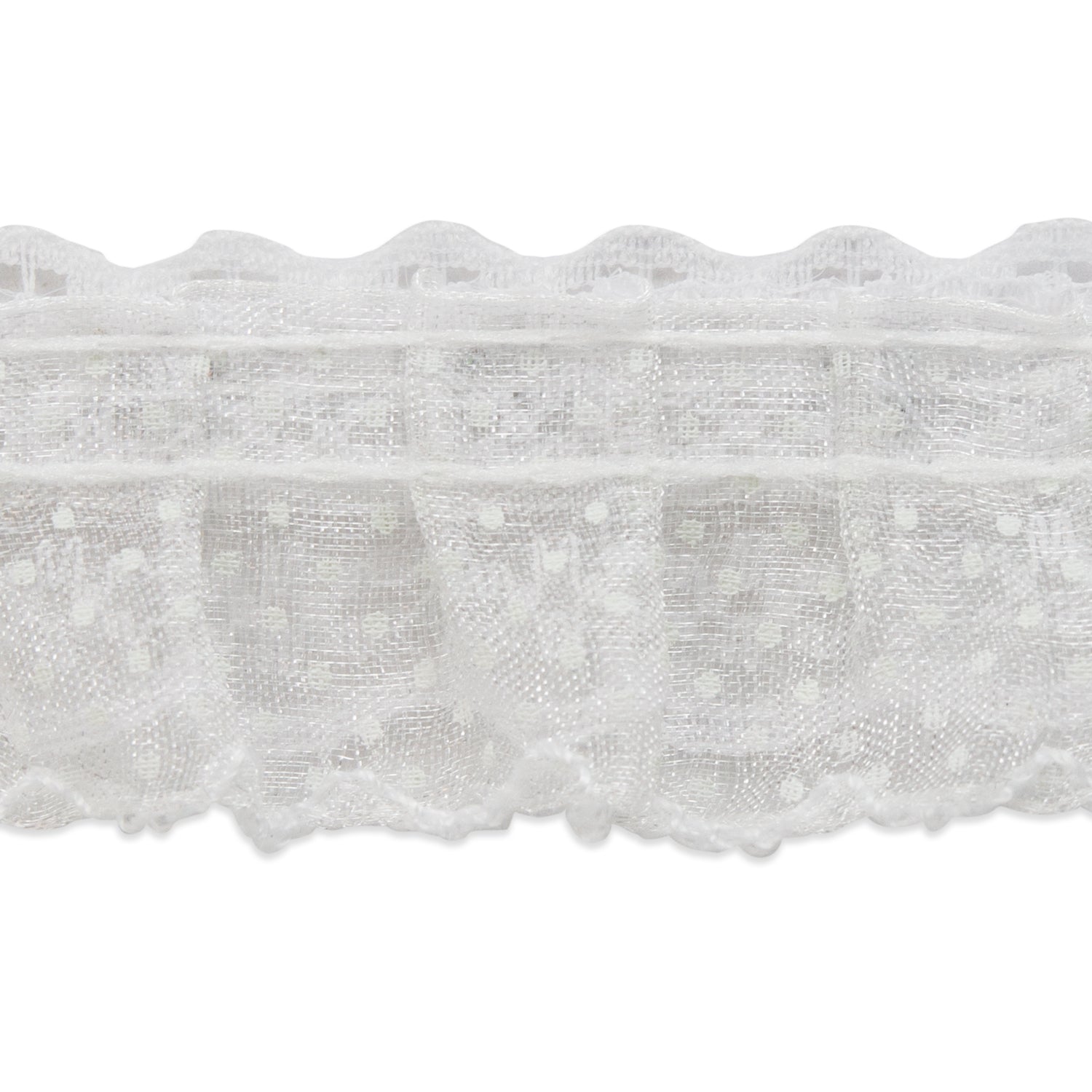 Aria 1 1/4" Sequin Ruffle Lace Trim   (Sold by the Yard)