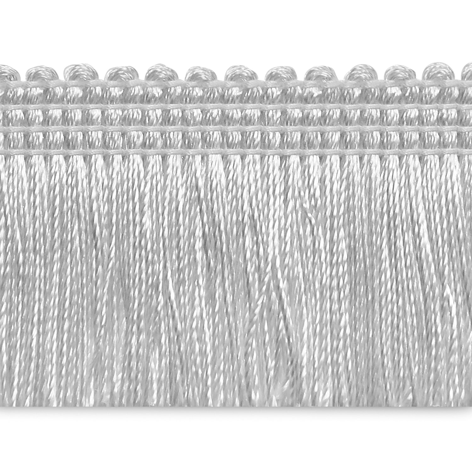 Ellaria 1-1/2" Cut Brush Fringe Trim (Sold by the Yard) White Brush & Loop Fringe