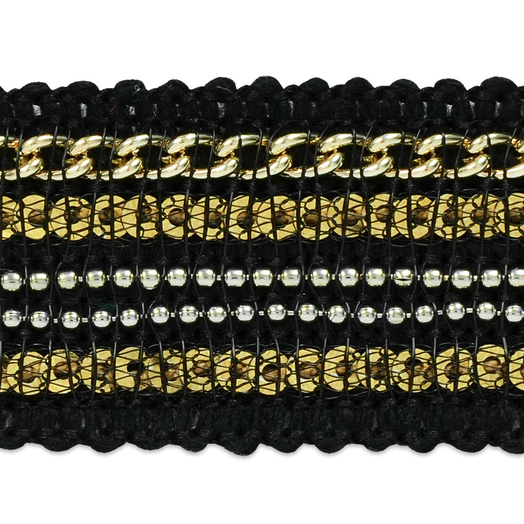 Carson Beaded Sequin with Chain Trim (Sold by the Yard)