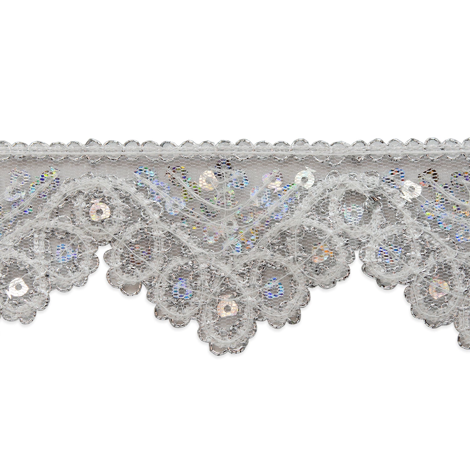 Camilla Sequin Looped Lace Fan Trim (Sold by the Yard)