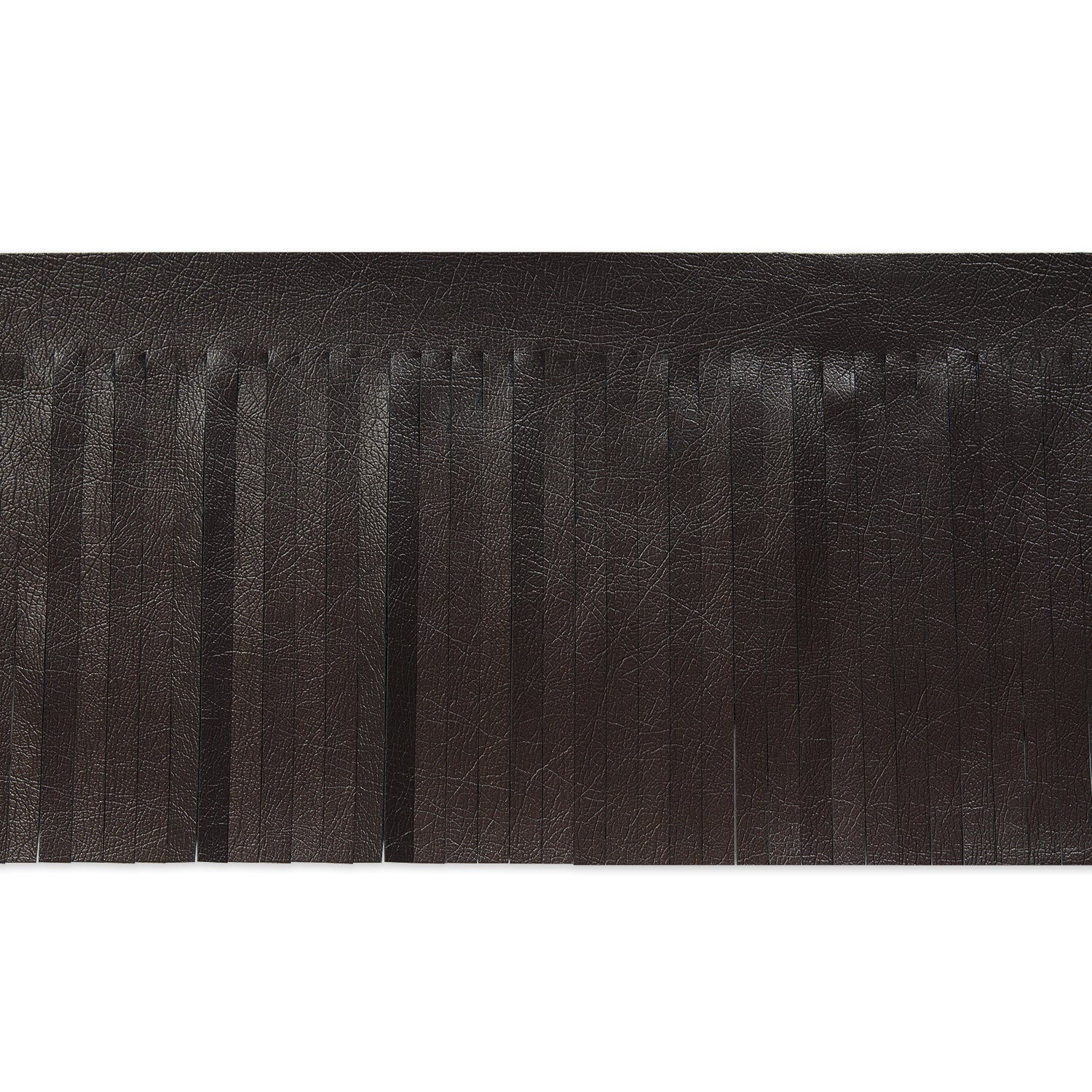 4" Glossy Finish Vegan Leather Fringe Trim   (Sold by the Yard)