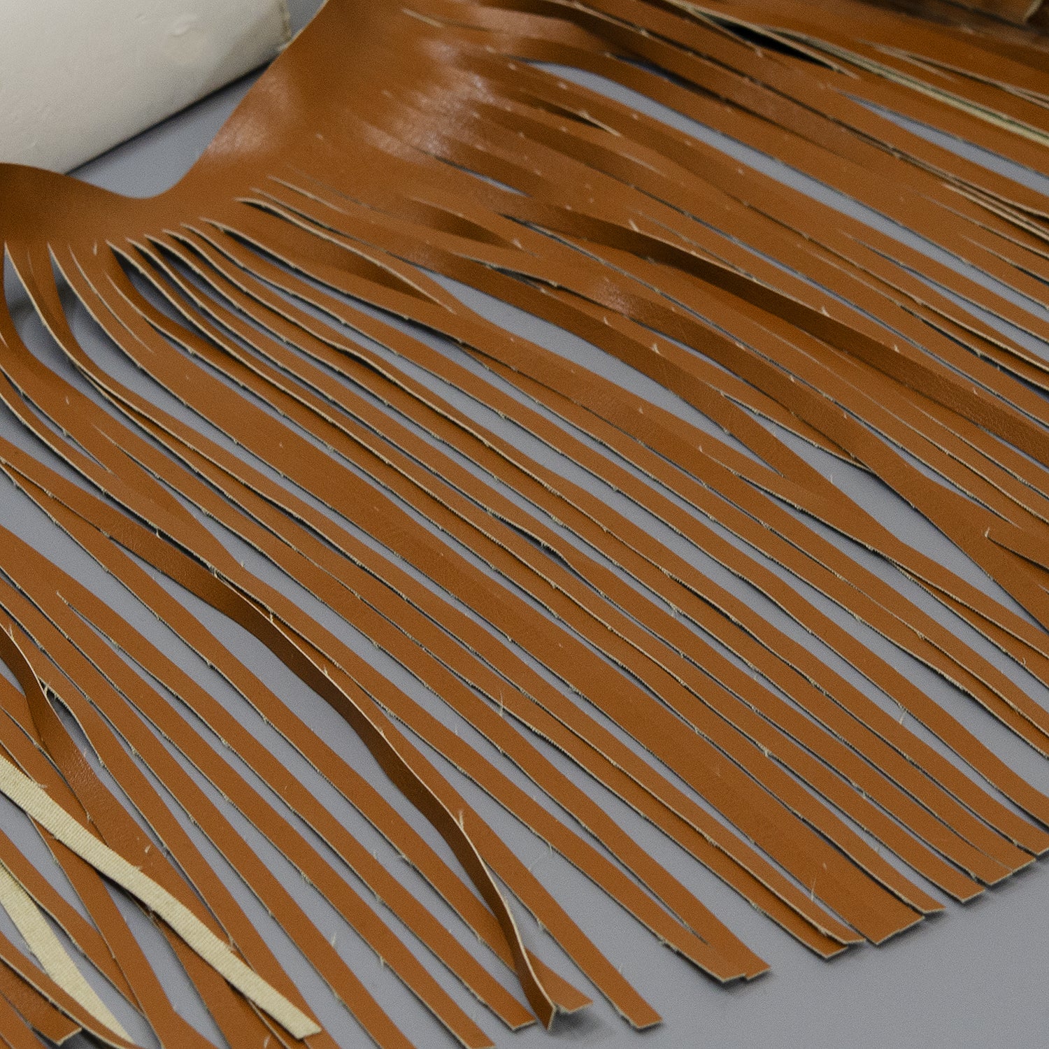 5 Yards of 12" Glossy Finish Vegan Leather Fringe Trim