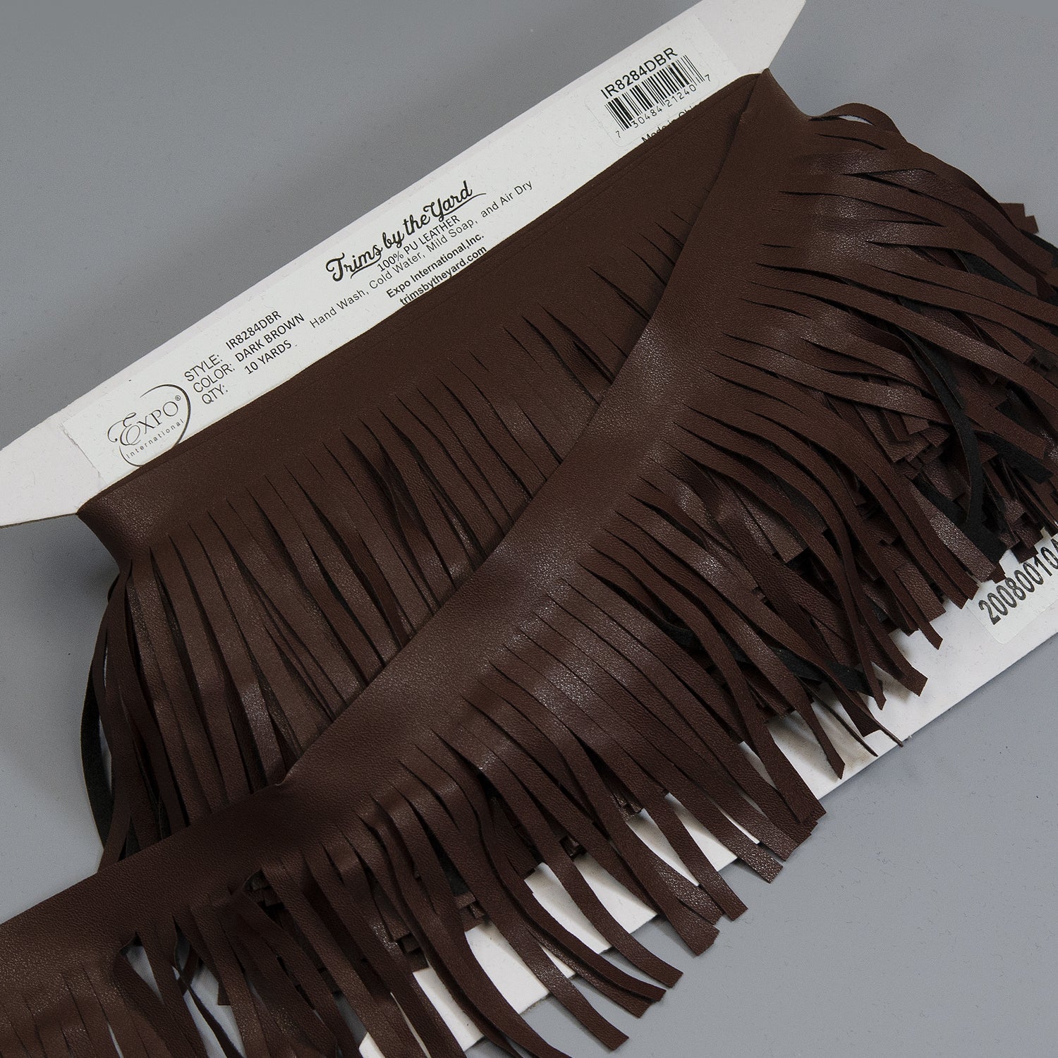 5 Yards of 4" Matte Finish Vegan Leather Fringe Trim