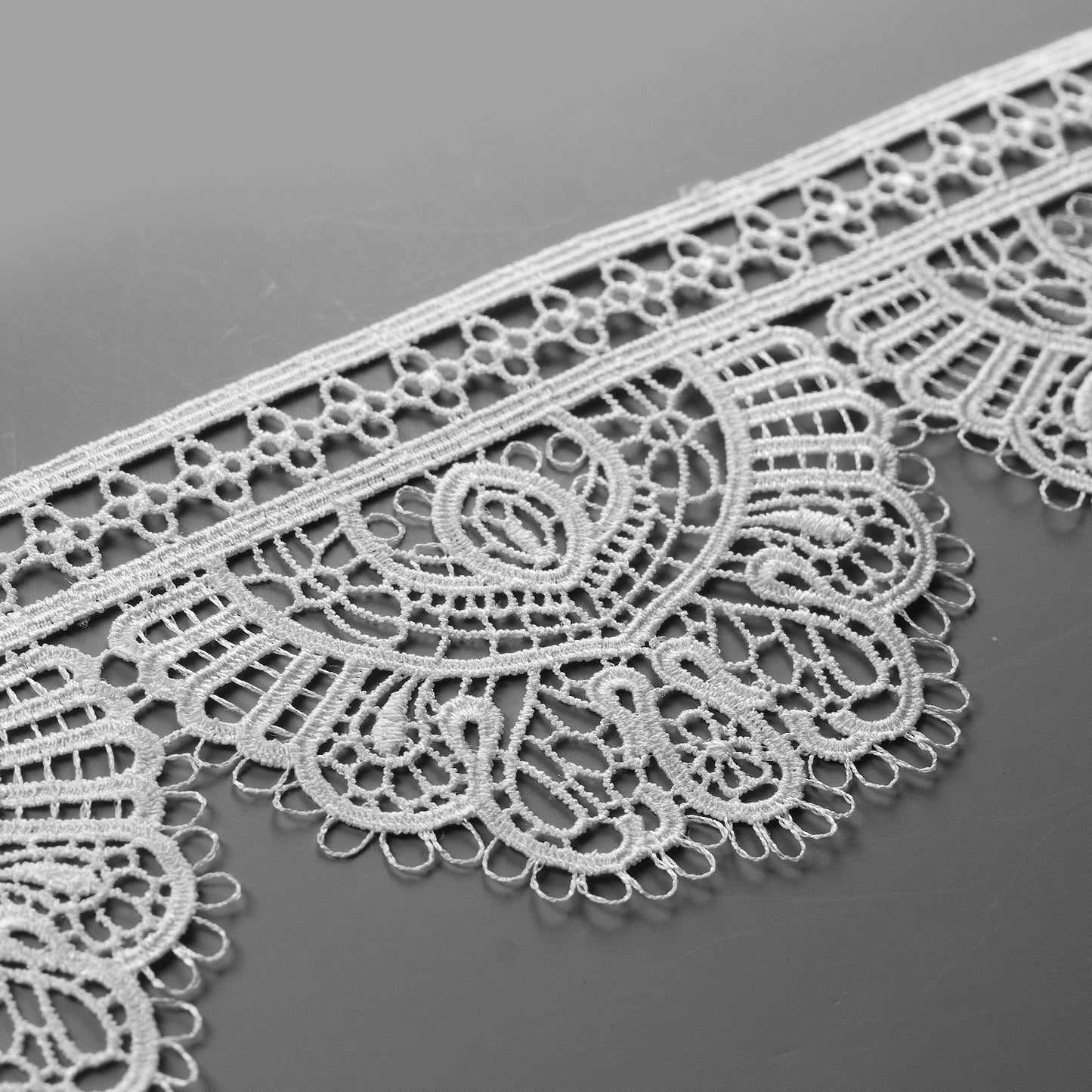 Agnella Embroidered Designer Venice Lace Trim (Sold by the Yard)