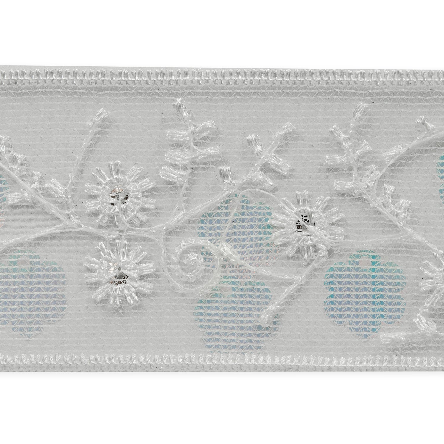 Odette 1-1/2" Embroidered and Sequined TapeTrim (Sold by the Yard)