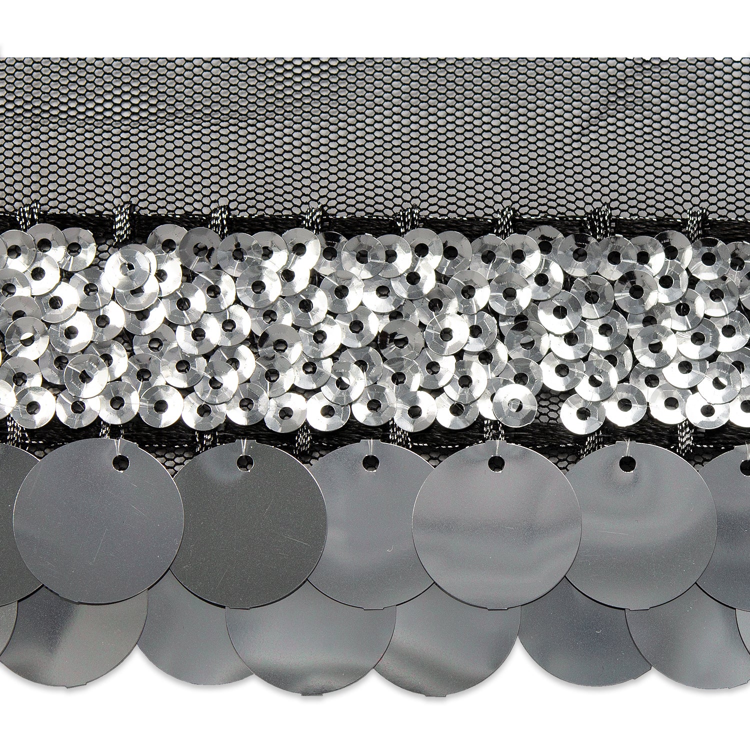 5 Yards of Jolene 2" Designer Sequin Trim Fringe  - Silver