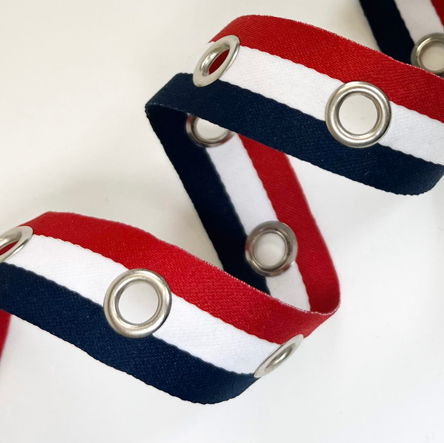 Americana Grommet Eyelet Tape Trim - Red/White?Blue (Sold by the Yard)