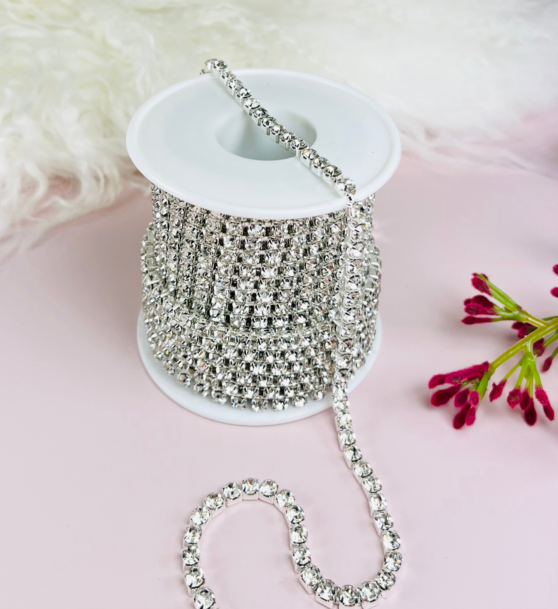 5 Yards of SS16 Rhinestone Chain Trim  - Crystal