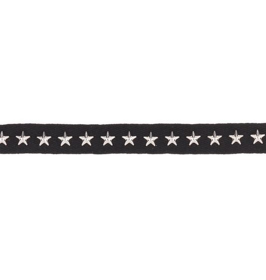 Danica 3/4" Wide Silver Star Studded Tape Trim (Sold by the Yard)