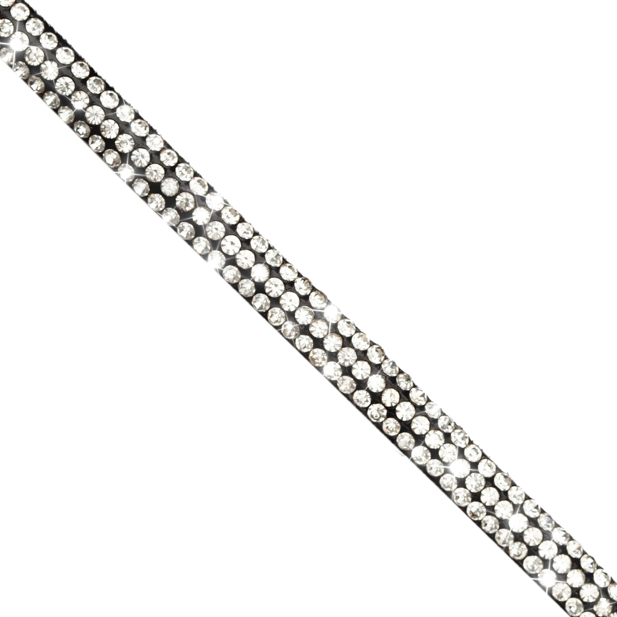 1/4" Emilia, 3-Row Rhinestone Studded Rope, Cotton Cord Trim (Sold by the Yard)