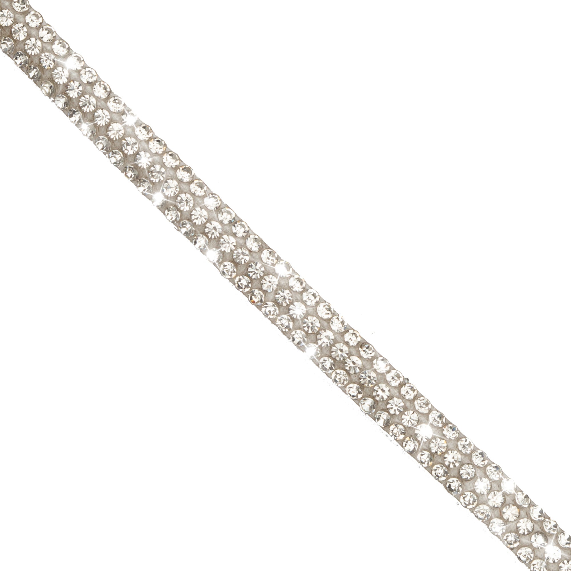 1/4" Emilia, 3-Row Rhinestone Studded Rope, Cotton Cord Trim (Sold by the Yard)