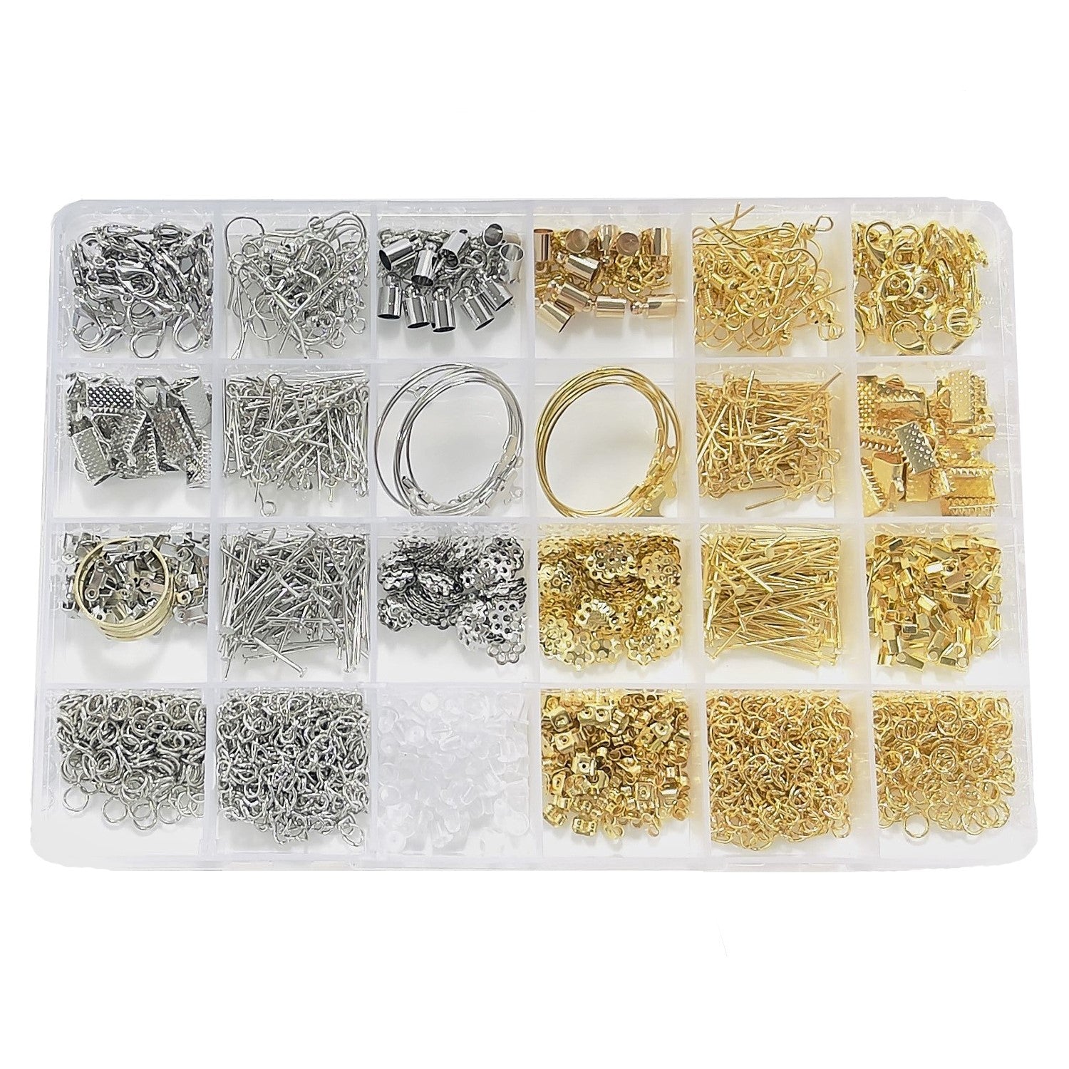 Jewelry Findings Kit of 24 Gold/Silver Plated Items