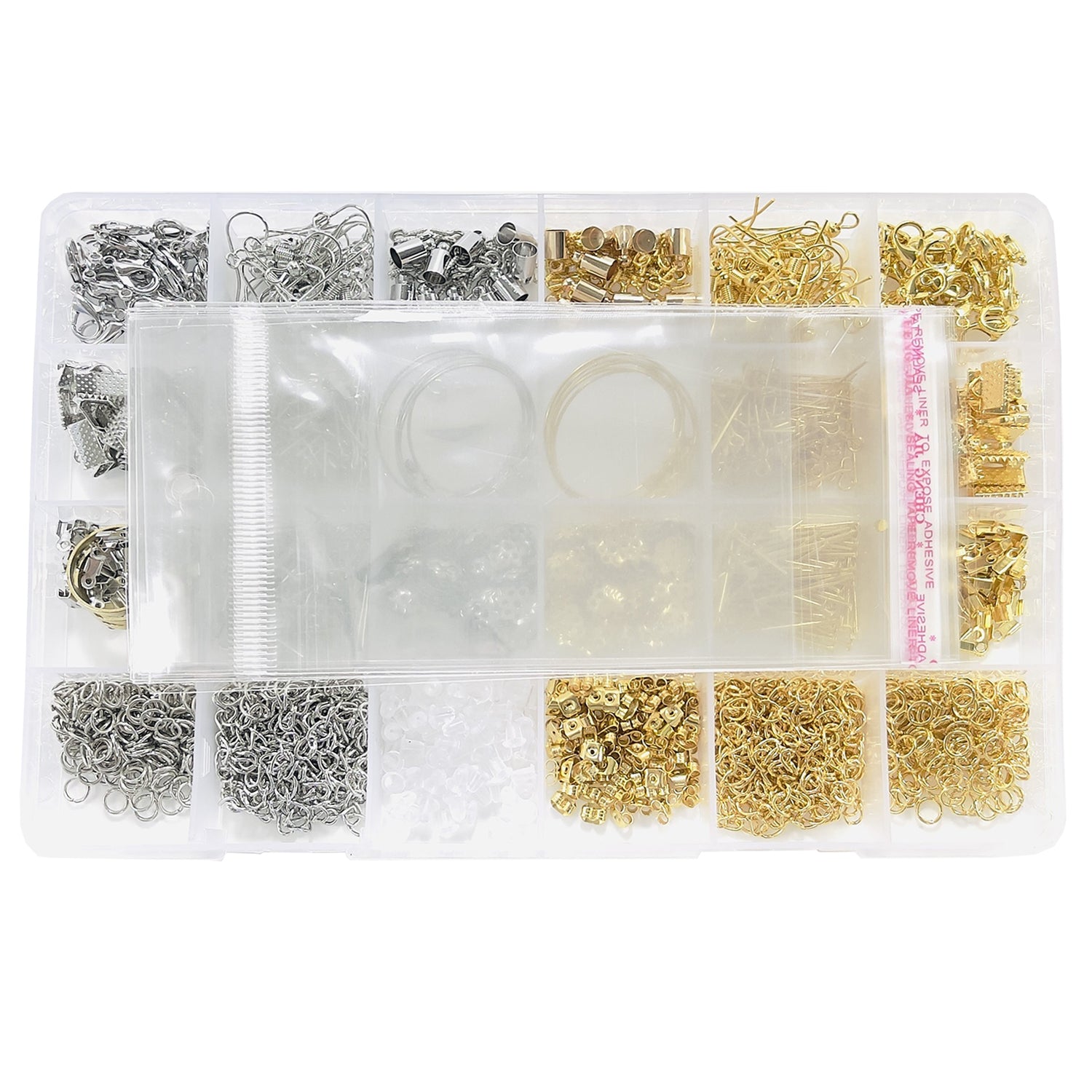 Jewelry Findings Kit of 24 Gold/Silver Plated Items