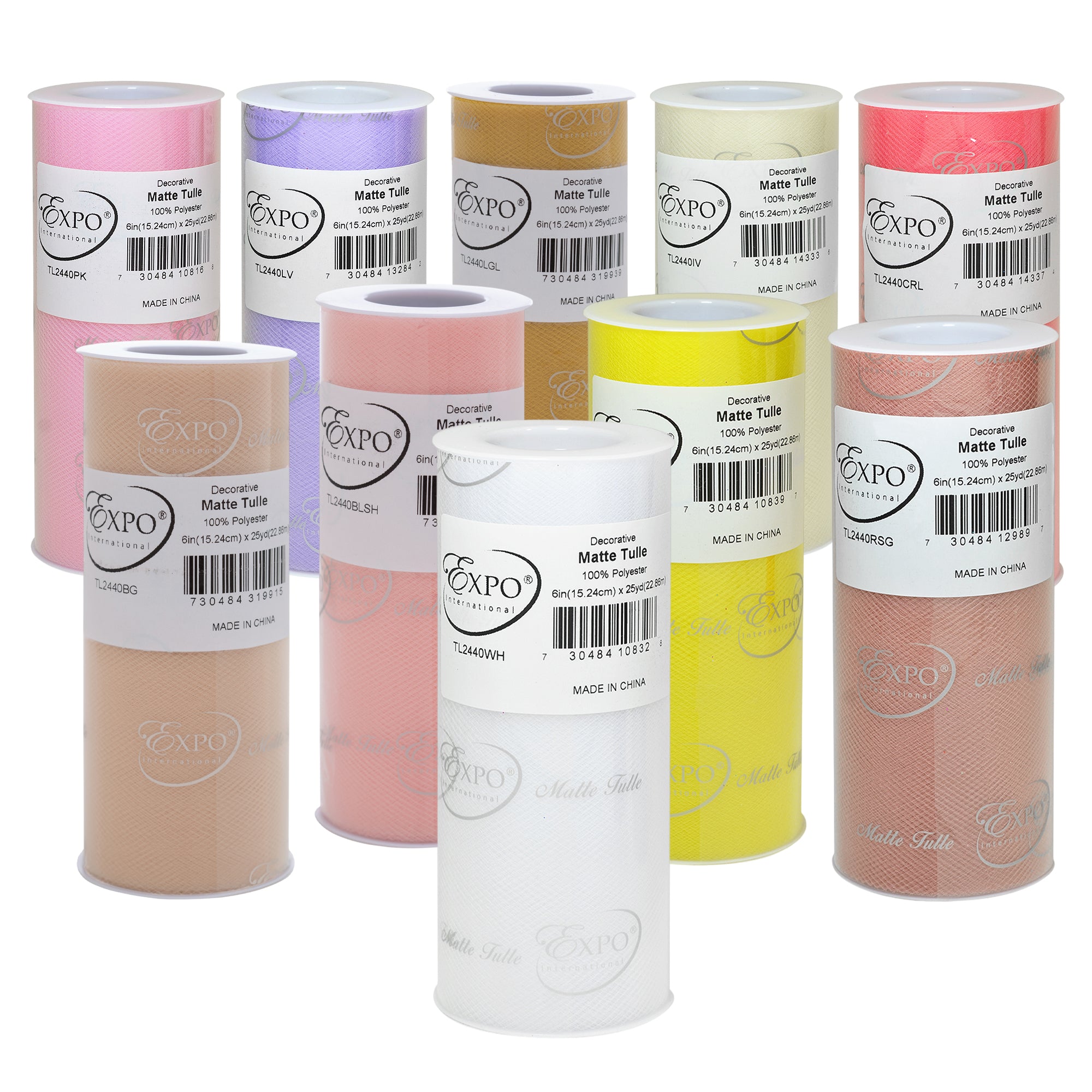 Garden Party Soft Bouquet Set — Decorative Matte Tulle | 10 Spools | 6 Inch