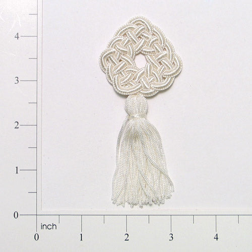 Round Frog Tassel  - White