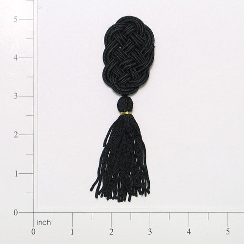 Braided Frog Tassel   - Black