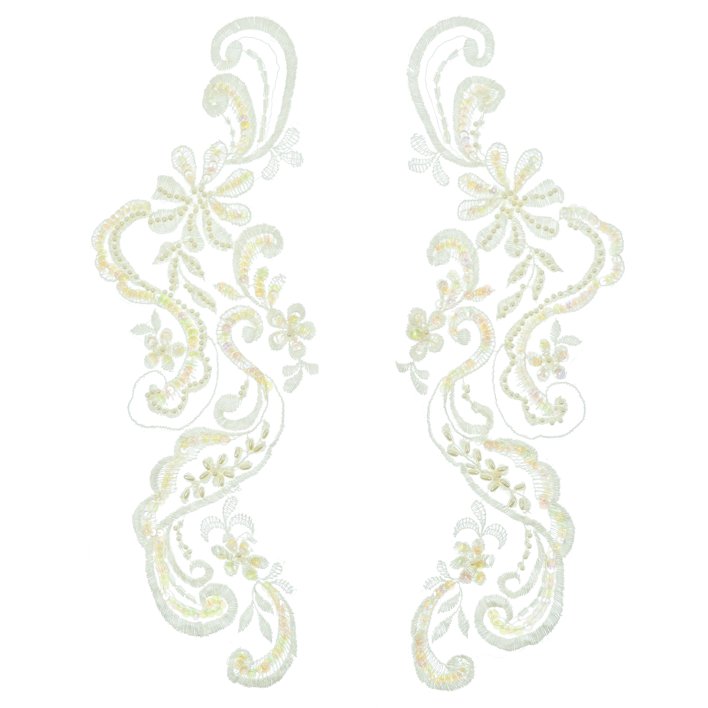 Vintage Floret With  Swag Bridal Applique/Patch Pack of 2  - Ivory