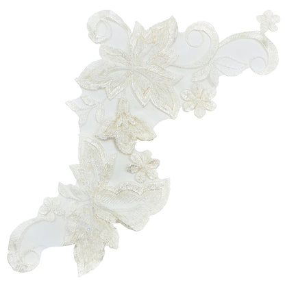 Vintage Lilly Bridal Applique/Patch Pack of 2  - Ivory
