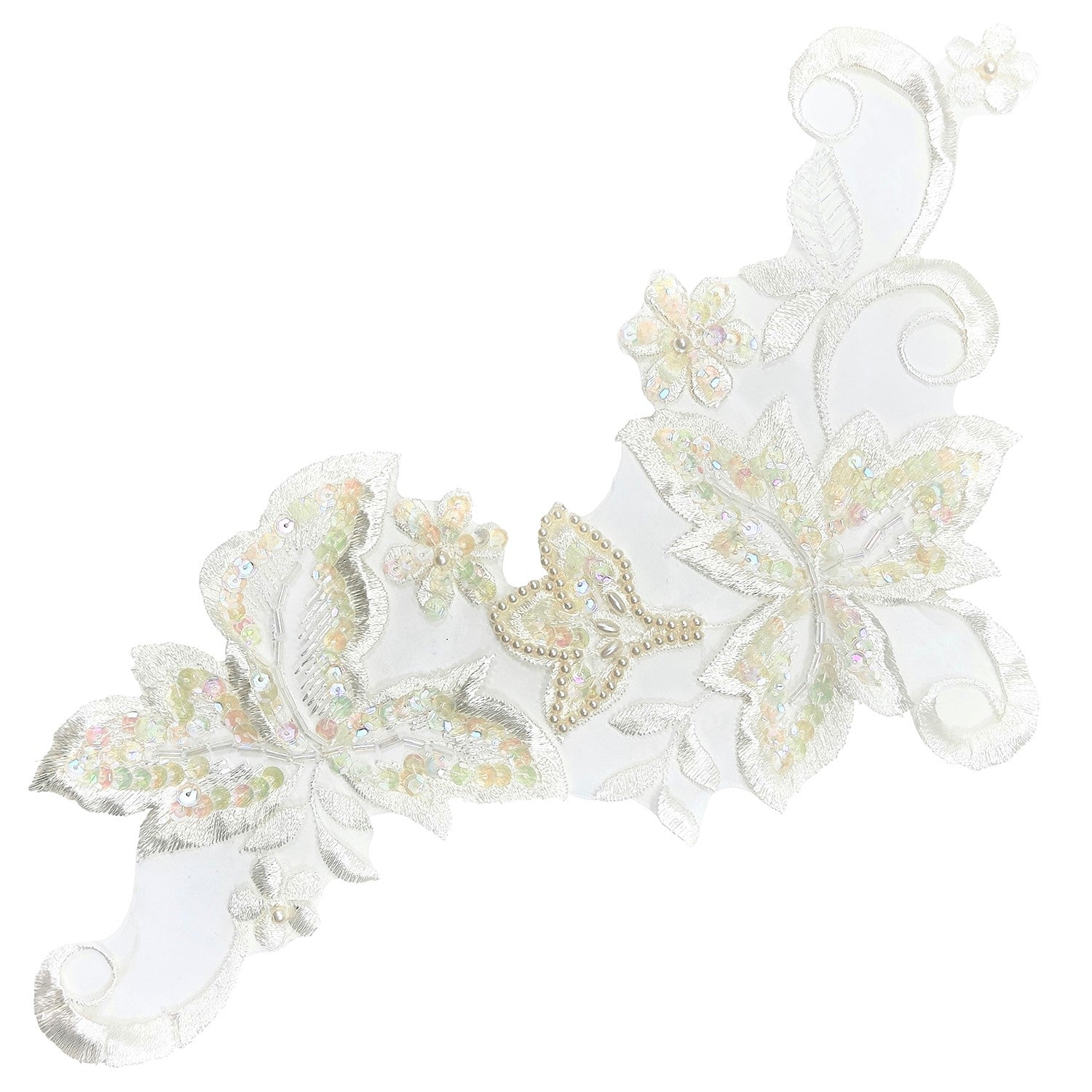 Vintage Lilly Bridal Applique/Patch Pack of 2  - Ivory