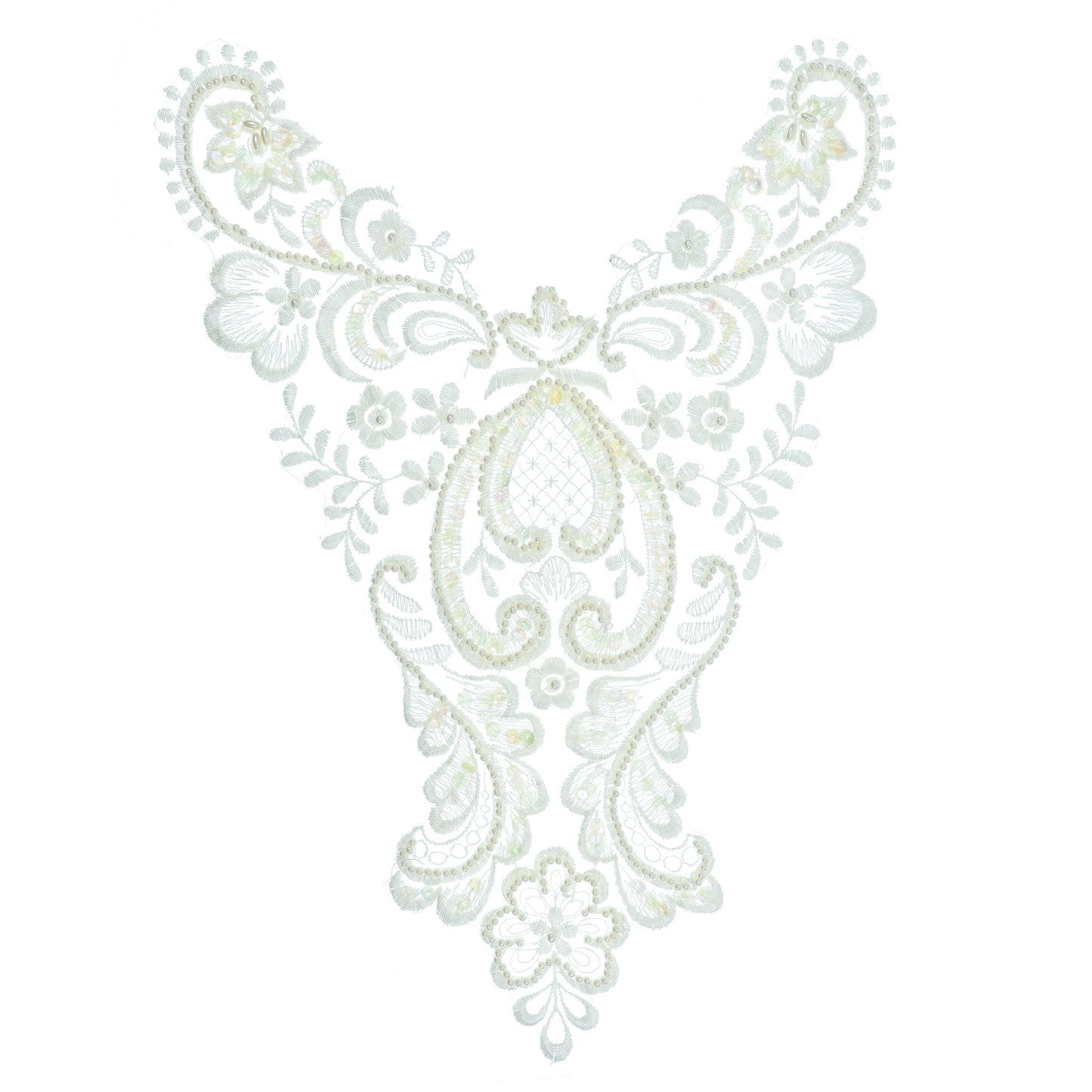 Vintage Flower With  Leaves Bridal Applique/Patch  - Ivory