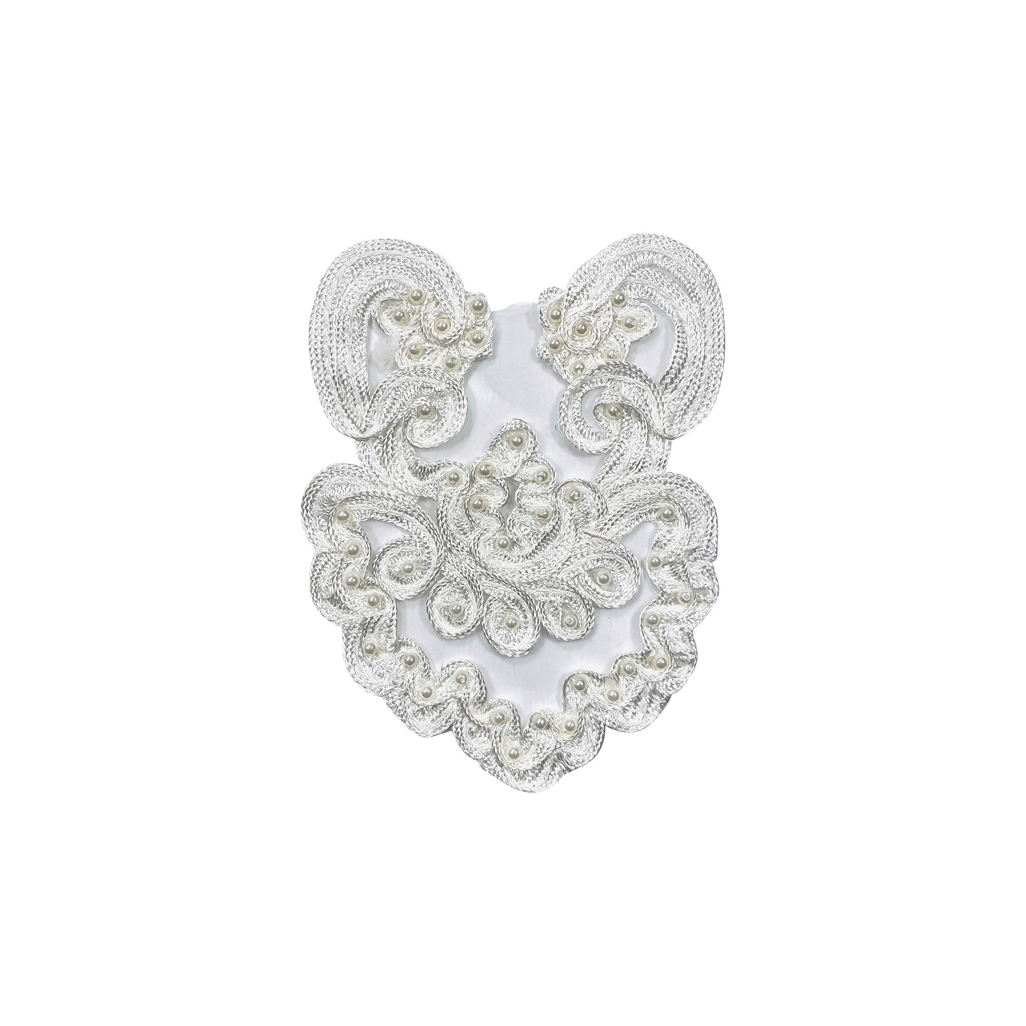 Vintage Soutache Double Heart Pearl Applique/Patch