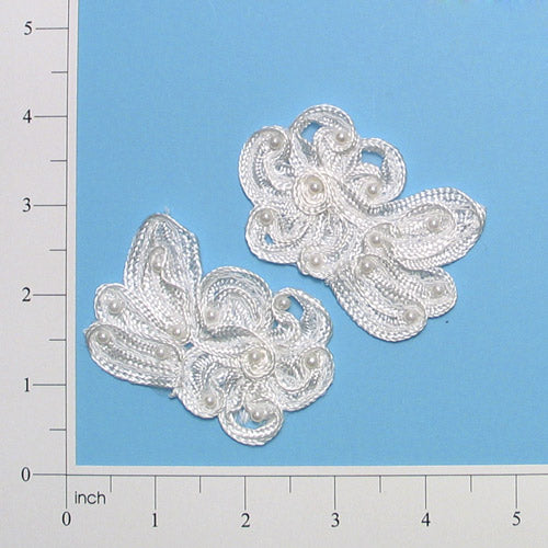 Vintage Soutache Wild Flower Pearl Applique/Patch Pack of 2