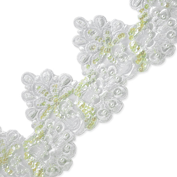 Floral Cluster Lace Trim  (Sold by the Yard)