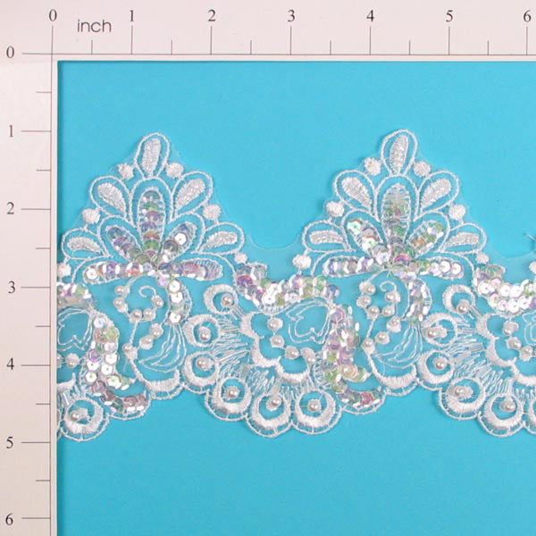 Floral Cluster Lace Trim  (Sold by the Yard)