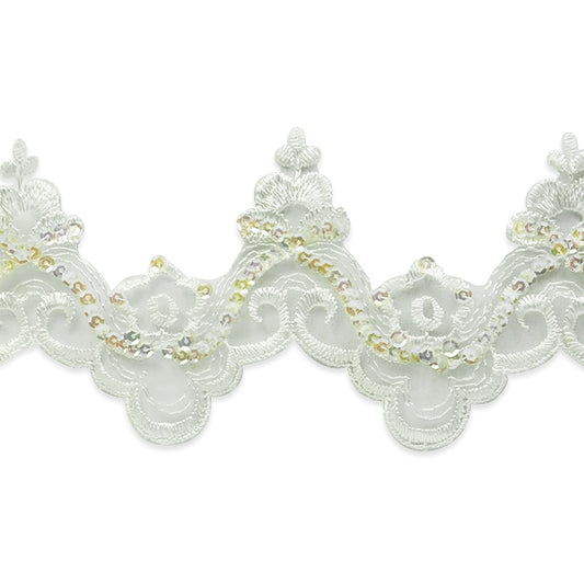 Queen Of Hearts Lace Trim - White (Sold by the Yard)