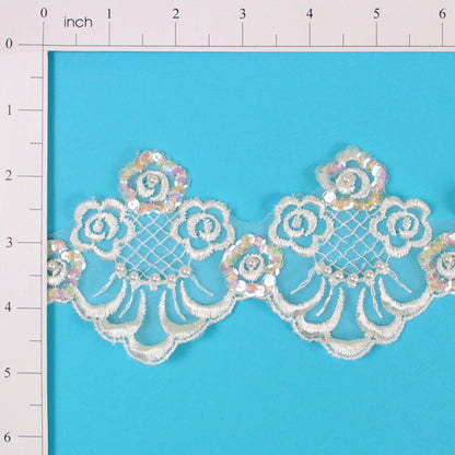 Vintage Rose Lattice Lace Trim (Sold by the Yard)