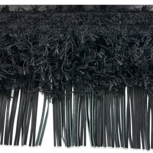 6" Leather And Hairy Gimp Fringe Trim (Sold by the Yard)