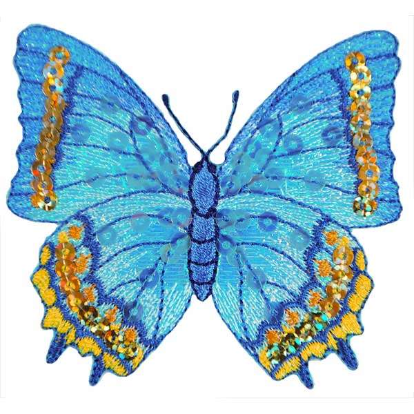 Iron-On Embroidered Sequin Butterfly Applique