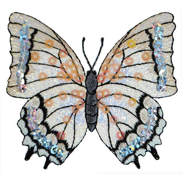 Iron-On Embroidered Sequin Butterfly Applique