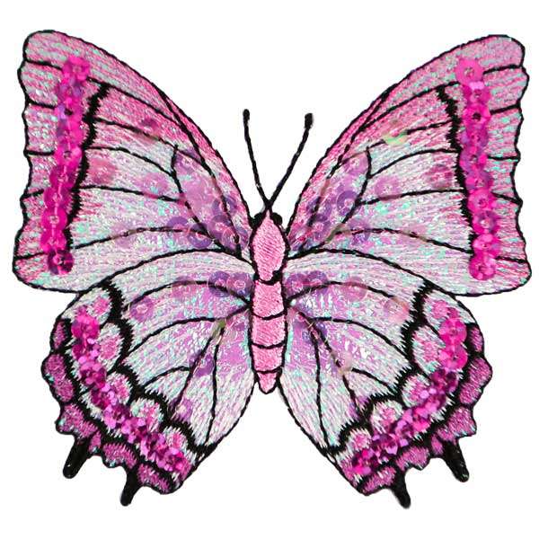Iron-On Embroidered Sequin Butterfly Applique
