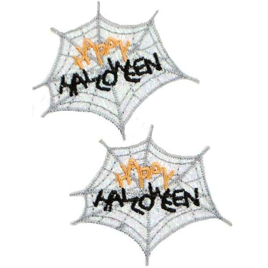 Happy Halloween Web Iron-on Applique/Patch Pack of 2  - Multi Colors