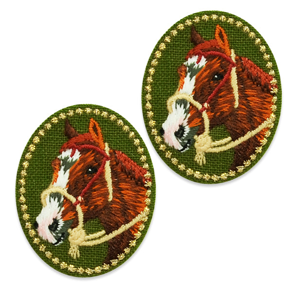 Henry Horse Embroidered Iron-On Patch Applique/Patch Pk/2  - Multi Colors