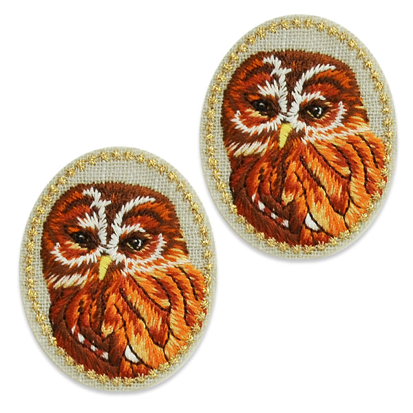 Ollie Owl Embroidered Iron-On Patch Applique/Patch 2 Pack 1 3/4" x 1 1/2"  - Multi Colors