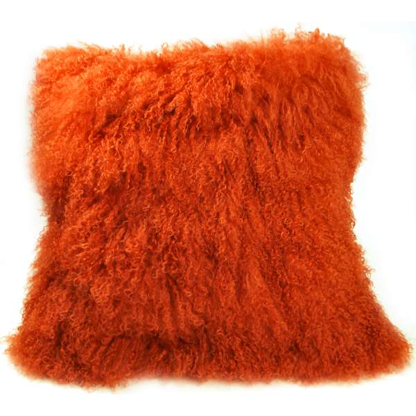 Mongolian Sheep Fur Throw Pillow 20X20"