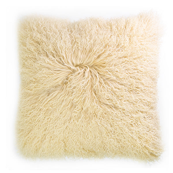 Mongolian Sheep Fur Throw Pillow 20X20"