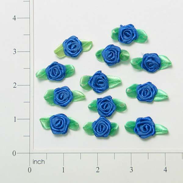 Rosette With Leaves - Royal, Green - 12 pcs.