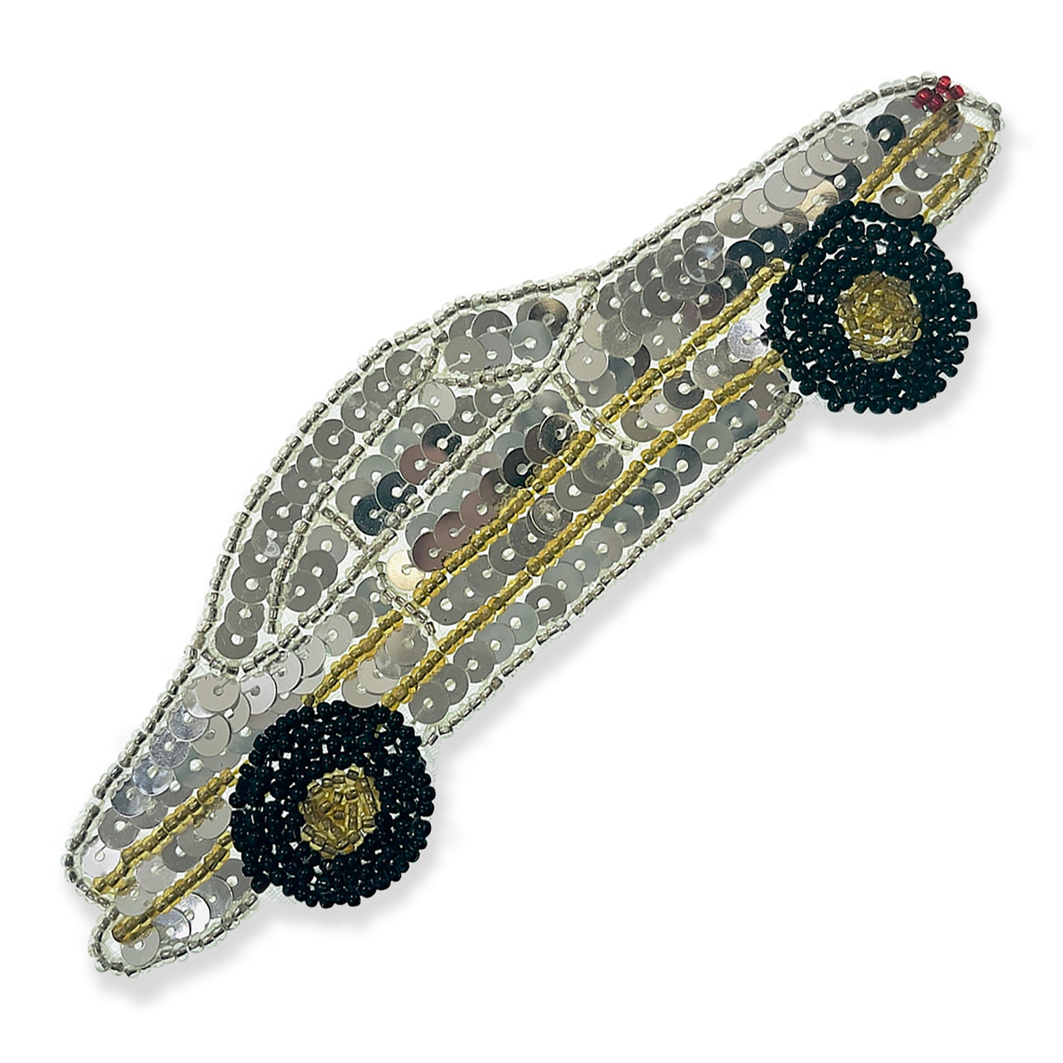 Auto Coupe Sequin Applique   - Silver