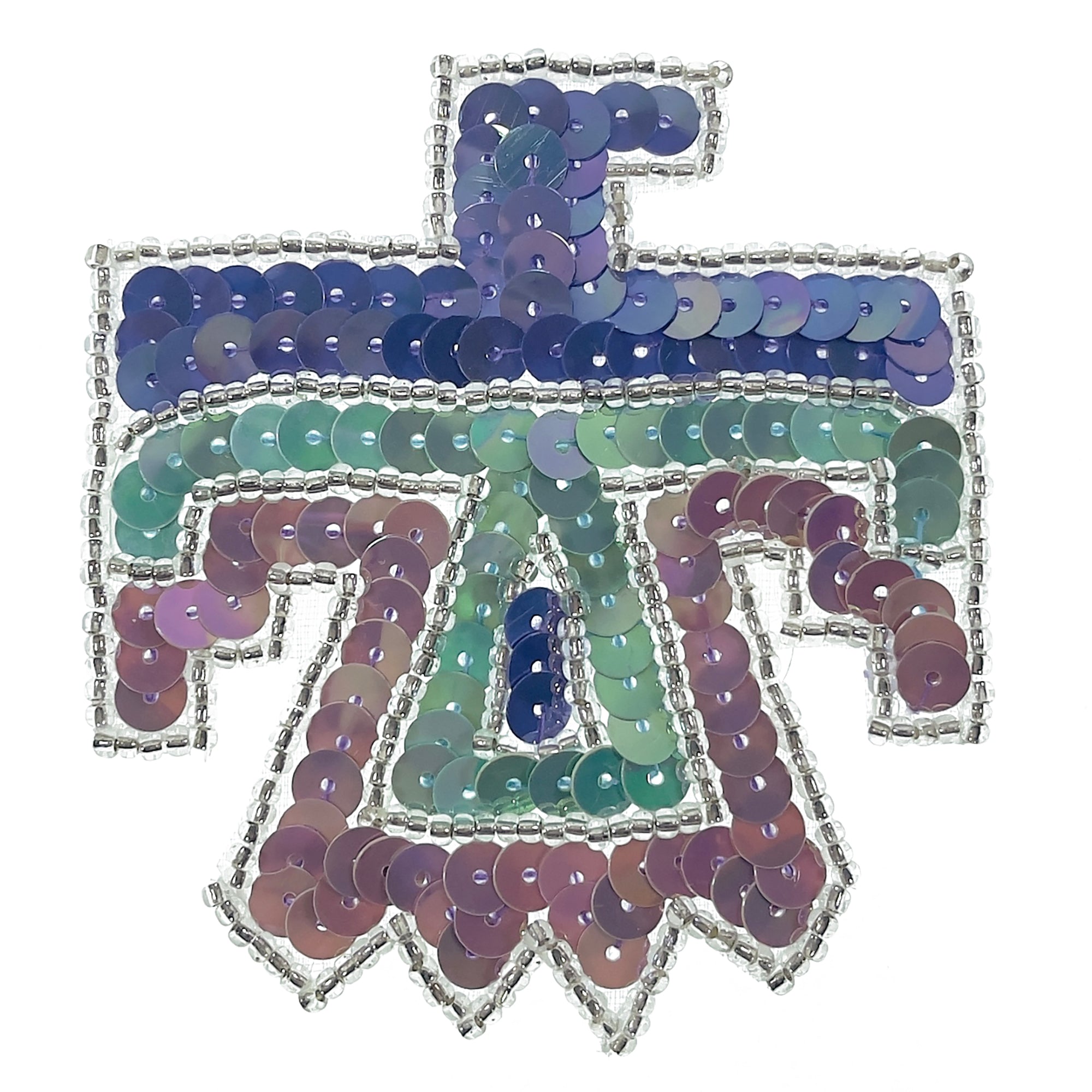 Small Thunderbird Sequin Applique  - Multi Colors