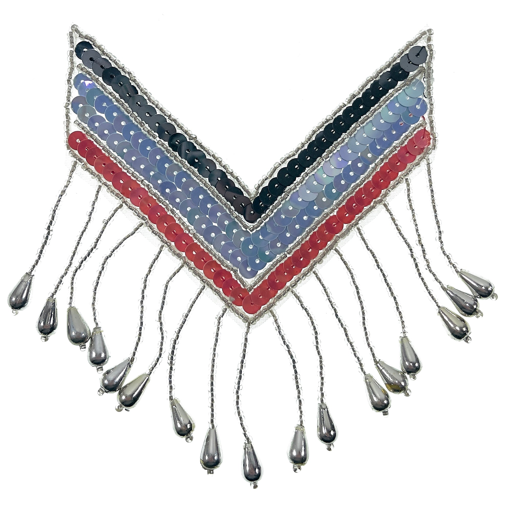 Medium Rio Rancho Chevron Epaulet Sequin Appliquet  - Multi Colors