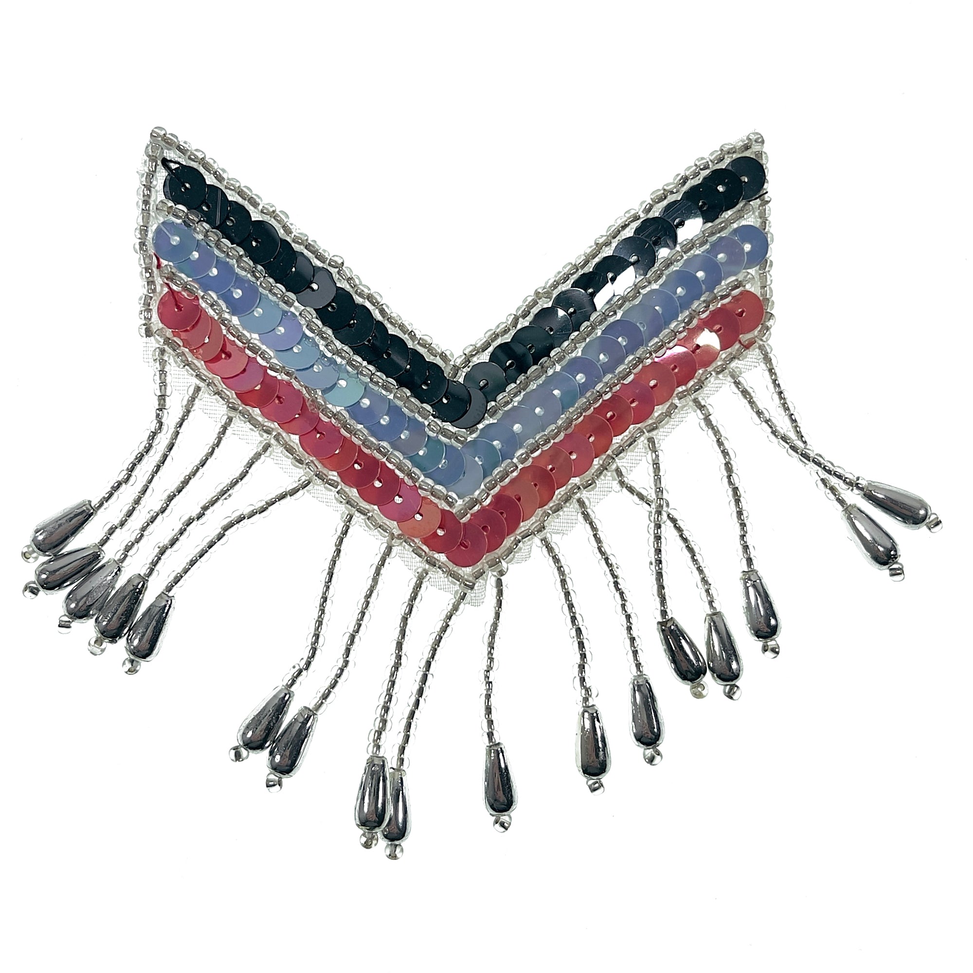 Small Rio Rancho Chevron Epaulet Sequin Applique  - Multi Colors