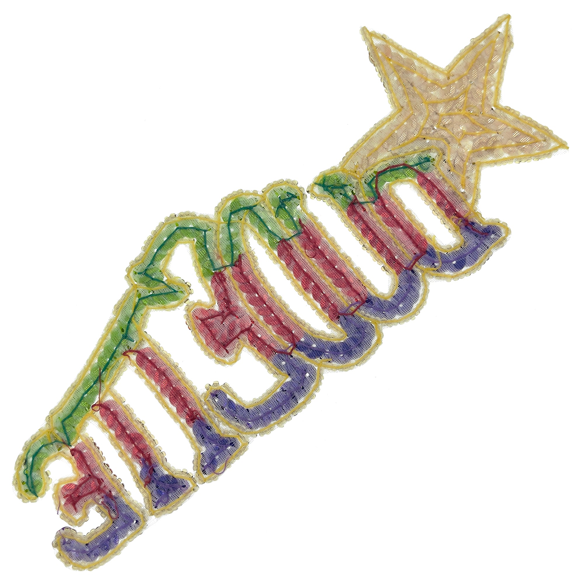 Dudette Sequin Applique/Patch  - Multi Colors