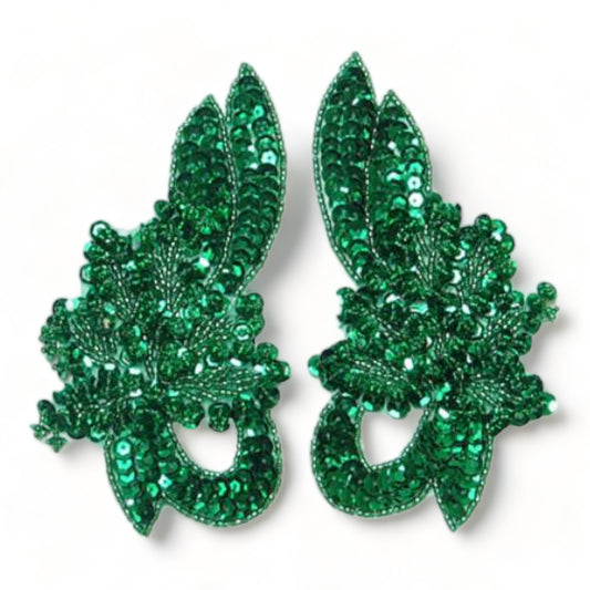 Swan Sequin Applique/Patch Pack of 2  - Kelly Green