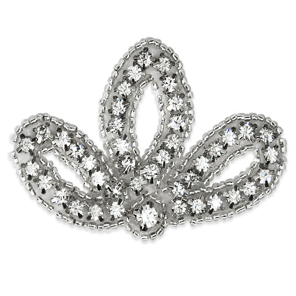 Rhinestone Flower Bud Applique/Patch  - Crystal